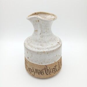 Handmade Studio Art Pottery Jug – Christian Quote – "If Any Man Thirst" – 7"
